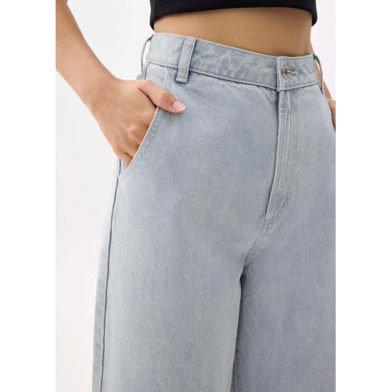 Denim High Rise Wide Leg Jeans