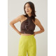 Andee Padded Halter Neck Top in Golden Hour