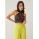 Andee Padded Halter Neck Top in Golden Hour