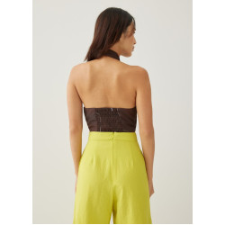 Andee Padded Halter Neck Top in Golden Hour