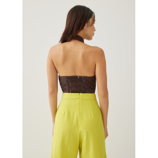 Andee Padded Halter Neck Top in Golden Hour