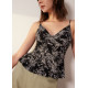 Padded Floral Peplum Camisole Top