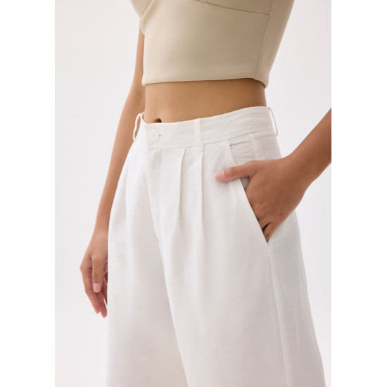 Devika Linen Tailored Wide Leg Pants