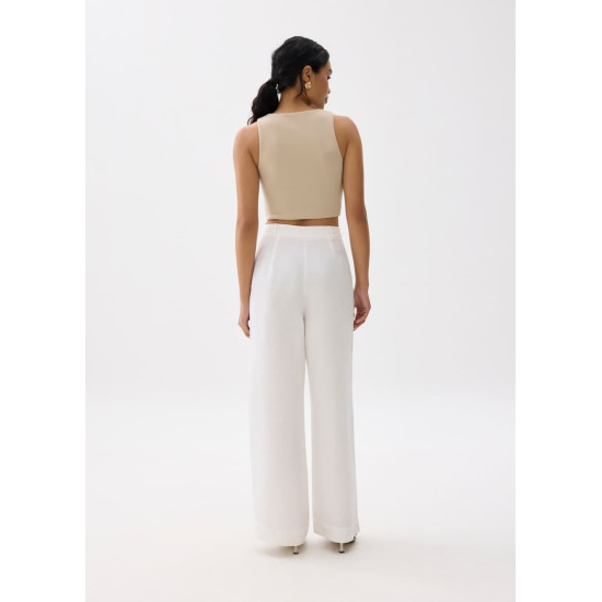 Devika Linen Tailored Wide Leg Pants