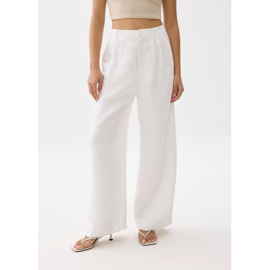 Devika Linen Tailored Wide Leg Pants