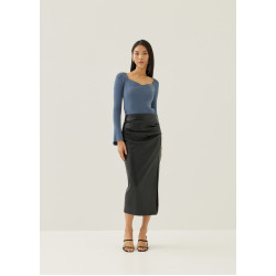 Christie Pleather Column Midaxi Skirt