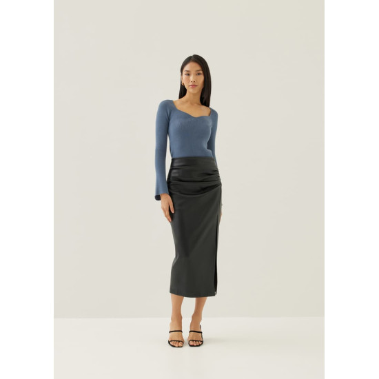 Christie Pleather Column Midaxi Skirt