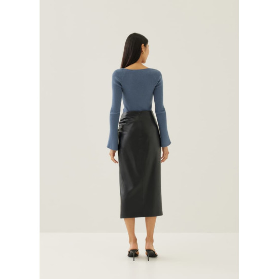 Christie Pleather Column Midaxi Skirt