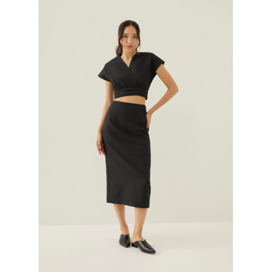 Monette Tweed Column Midaxi Skirt