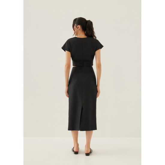 Monette Tweed Column Midaxi Skirt