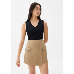 Elastic Cotton A-line Skort