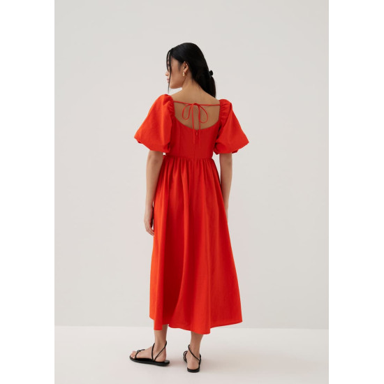 Alai Puff Sleeve Fit & Flare Midaxi Dress