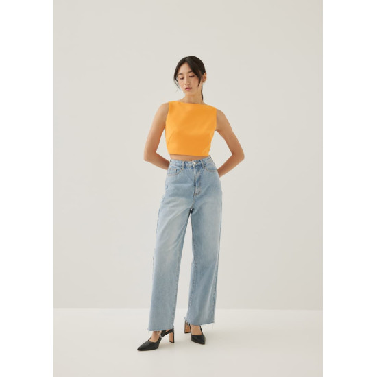 Mailea Boat Neck Crop Top