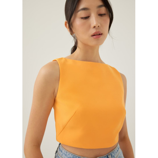 Mailea Boat Neck Crop Top