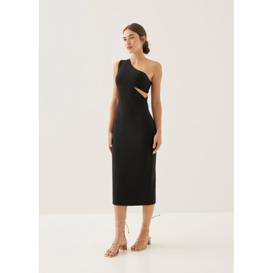 Adaline Padded Asymmetric Midi Dress