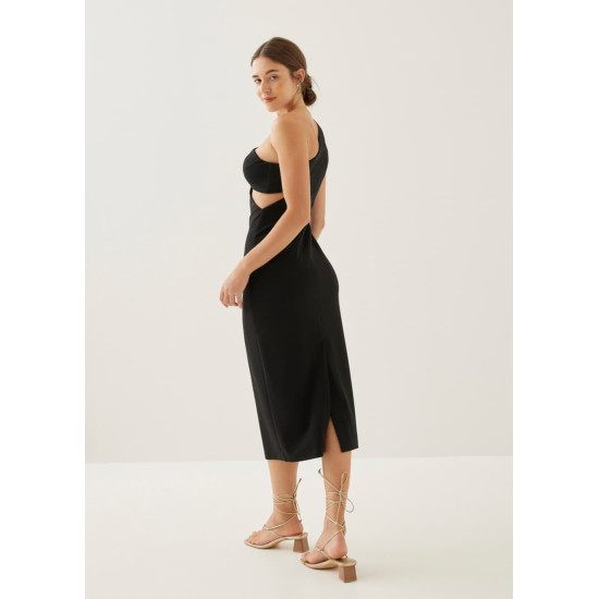 Adaline Padded Asymmetric Midi Dress