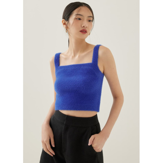 Avia Fuzzy Knit Crop Camisole Top