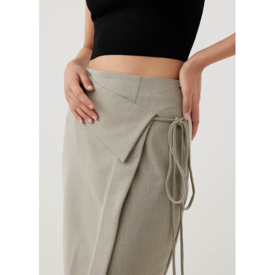 Lalen Pencil Wrap Midi Skirt