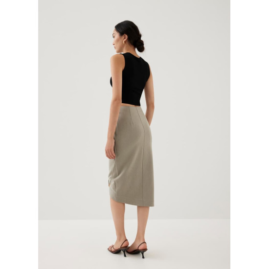 Lalen Pencil Wrap Midi Skirt