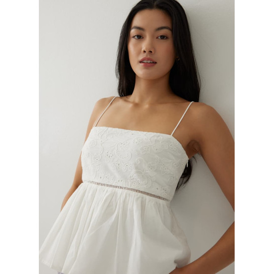 Vandelia Broderie Babydoll Top