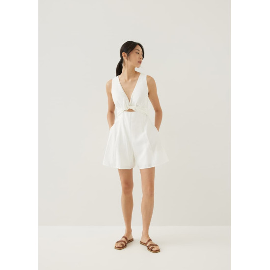 Delany Padded Cotton Wide Leg Romper