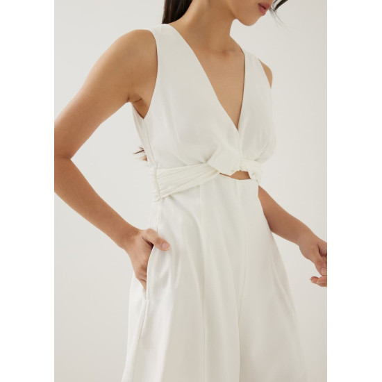 Delany Padded Cotton Wide Leg Romper