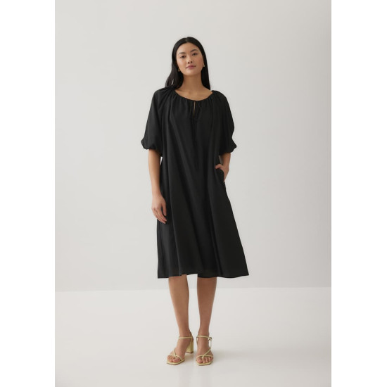 Levi Notch Neck Puff Sleeve Dress