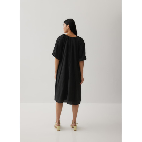 Levi Notch Neck Puff Sleeve Dress