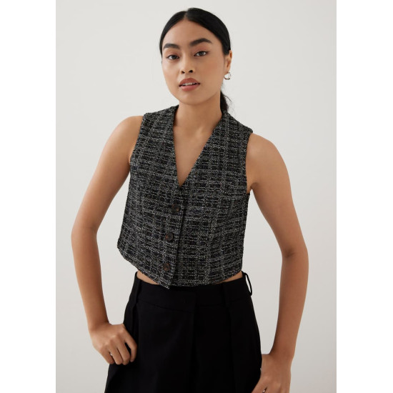 Kamille Tweed Crop Vest