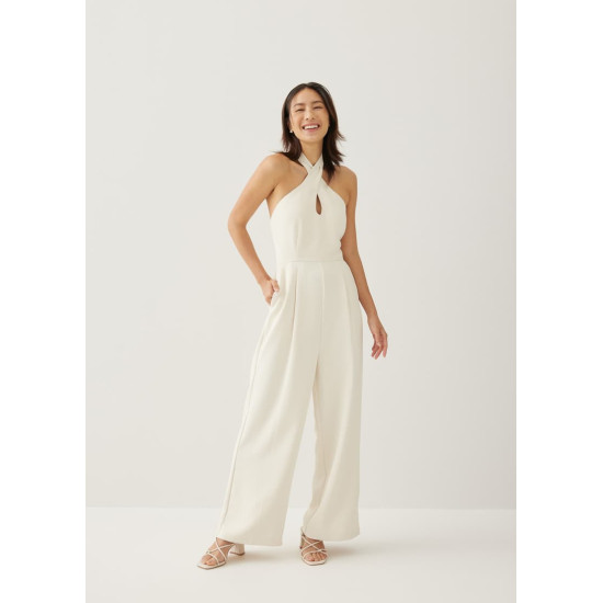 Meliza Padded Halter Straight Leg Maxi Jumpsuit