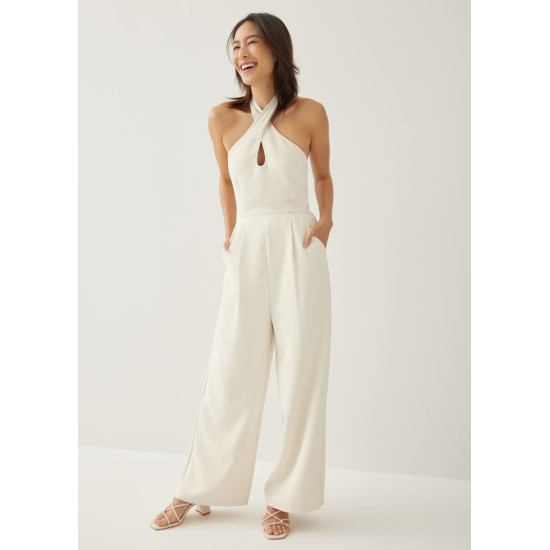 Meliza Padded Halter Straight Leg Maxi Jumpsuit