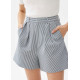 Striped Pleated A-line Shorts