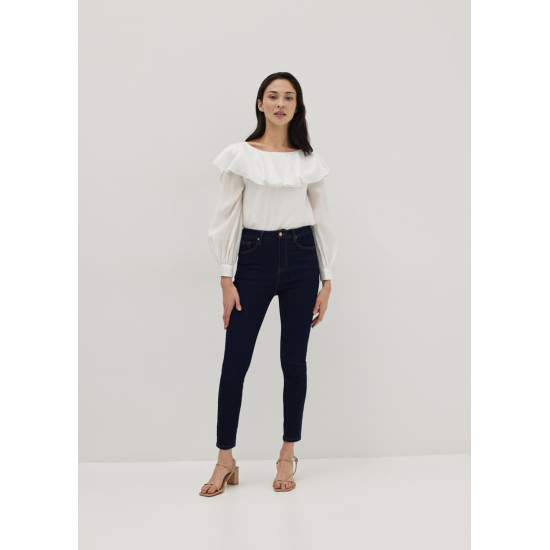 Priscilla Ruffle Low Back Blouse