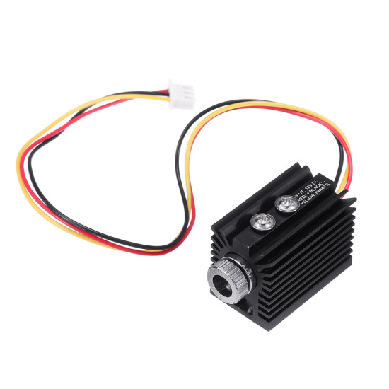 405nm 100/180/300mW Blue Violet Dot Laser Module Variable Focus TTL/PWM Modulation w/ Heat Sink 2.54-3P for DIY Laser Engraver - 300mW