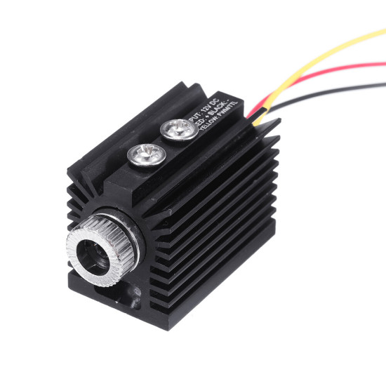 405nm 100/180/300mW Blue Violet Dot Laser Module Variable Focus TTL/PWM Modulation w/ Heat Sink 2.54-3P for DIY Laser Engraver - 300mW
