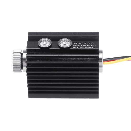 405nm 100/180/300mW Blue Violet Dot Laser Module Variable Focus TTL/PWM Modulation w/ Heat Sink 2.54-3P for DIY Laser Engraver - 300mW