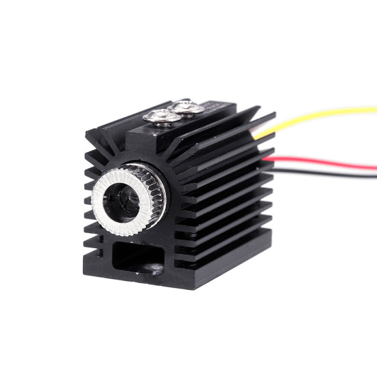 405nm 100/180/300mW Blue Violet Dot Laser Module Variable Focus TTL/PWM Modulation w/ Heat Sink 2.54-3P for DIY Laser Engraver - 300mW