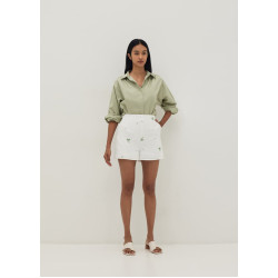 Lucia Embroidered A-line Tweed Shorts