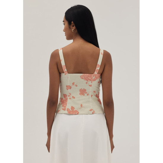 Janet Padded Bustier Top in Prosperous Blooms