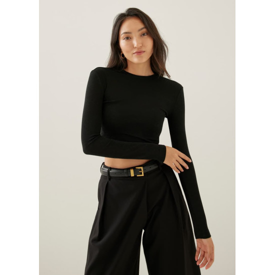 Edita Fitted Crop Sleeve Top