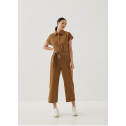 Ciely Cotton Straight Leg Maxi Jumpsuit