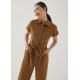 Ciely Cotton Straight Leg Maxi Jumpsuit