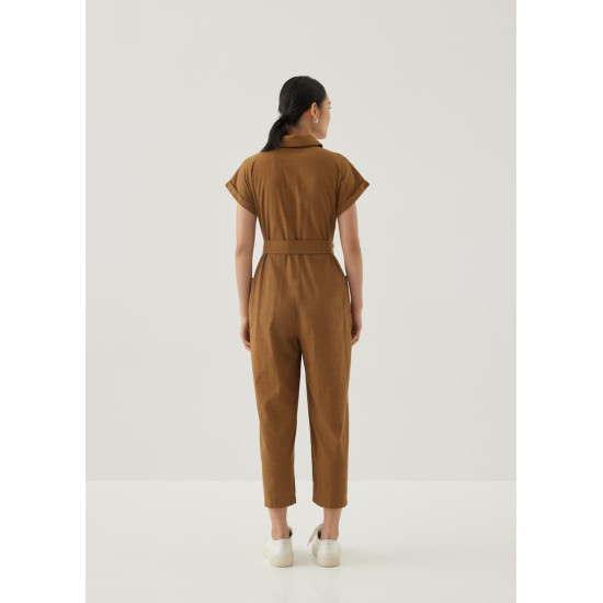 Ciely Cotton Straight Leg Maxi Jumpsuit