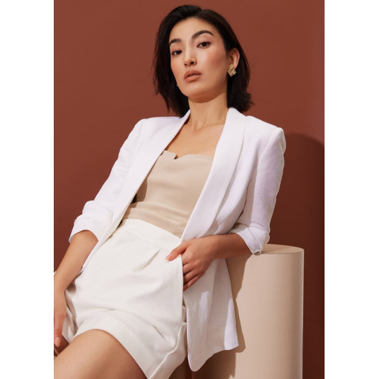 Mili Linen Shawl Collared Blazer