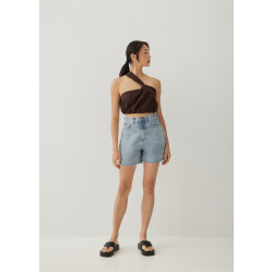 Ruperta Linen Asymmetric Crop Top