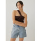 Ruperta Linen Asymmetric Crop Top