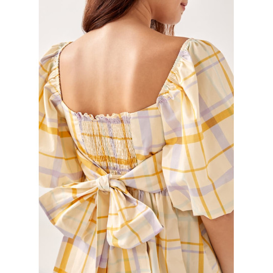 Caraway Gingham Babydoll Top