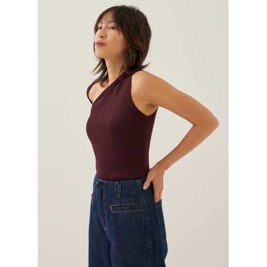 Kaylee Fitted Asymmetric Knit Top