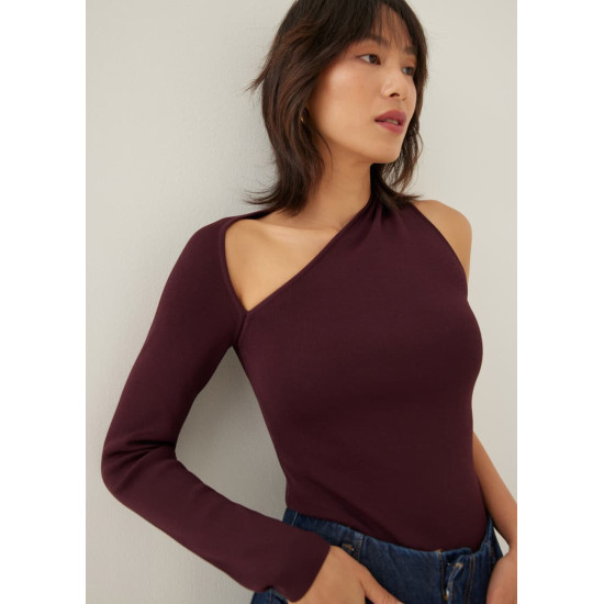 Kaylee Fitted Asymmetric Knit Top