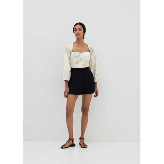 Lydia Puff Sleeve Bustier Top in Gentle Awakening